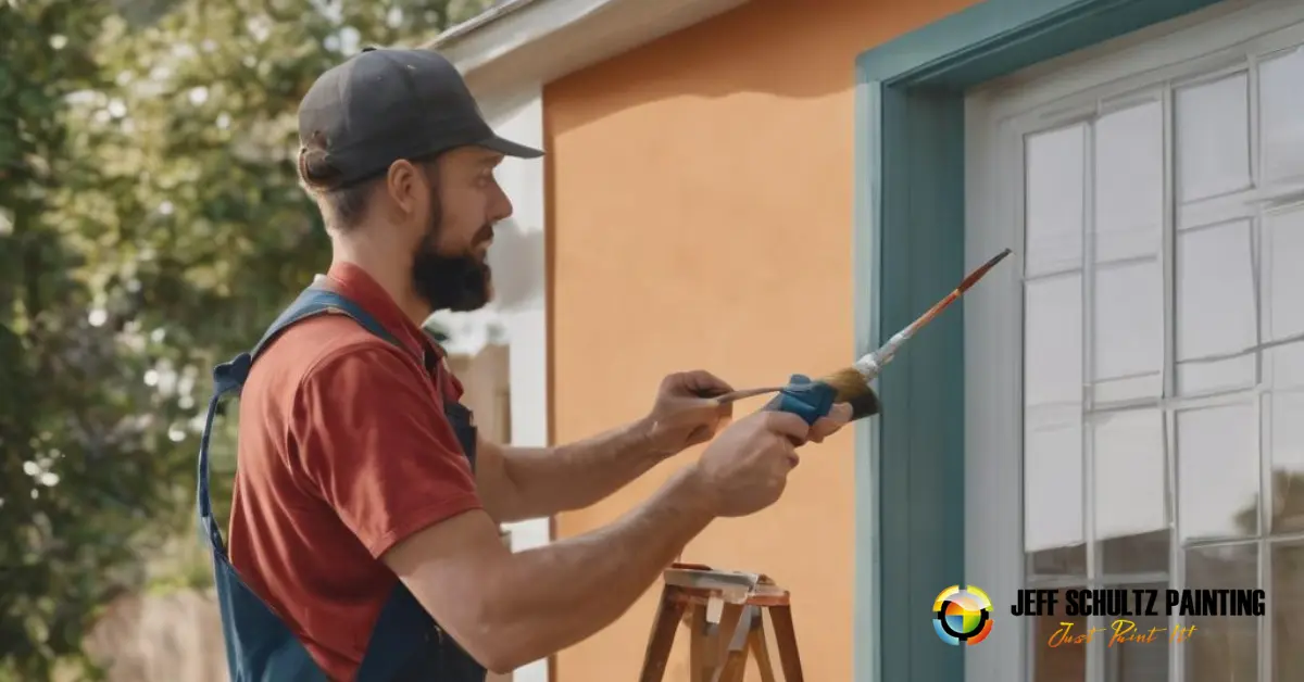 A house painter painting a house exterior